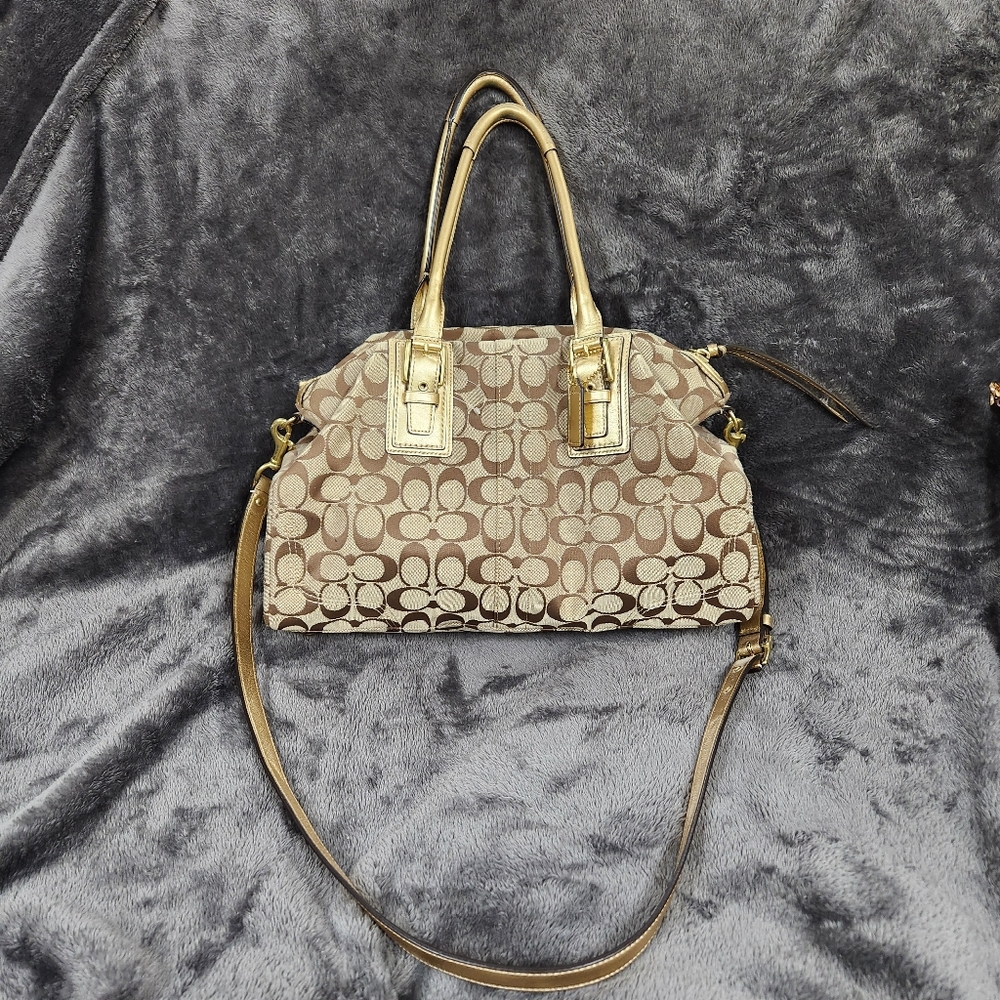 Coach Jacquard Khaki Handbag